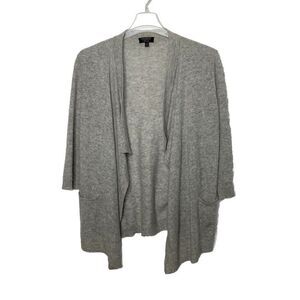 Charter Club Luxury Size M 100% Cashmere Gray Open Cardigan Sweater #6
